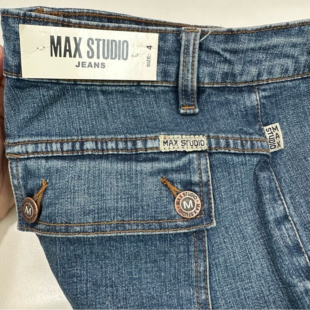 MAX STUDIO Capris Jeans Size 4 Cuffed 4 Pockets cropped New - Picture 9 of 15
